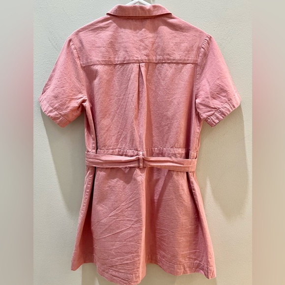 Sonia Rykiel Paris Cotton Oxford Pink Short Sleeve Shirtdress Girls Size 8 - Picture 7 of 8